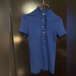 Women's tory burch blue collared shirt! Size XXS!